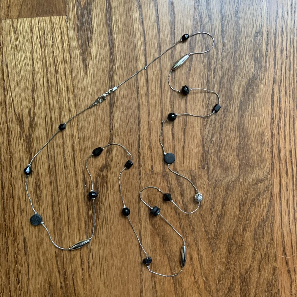 Silver and Black Necklace